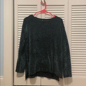 Dark green chenille sweater.